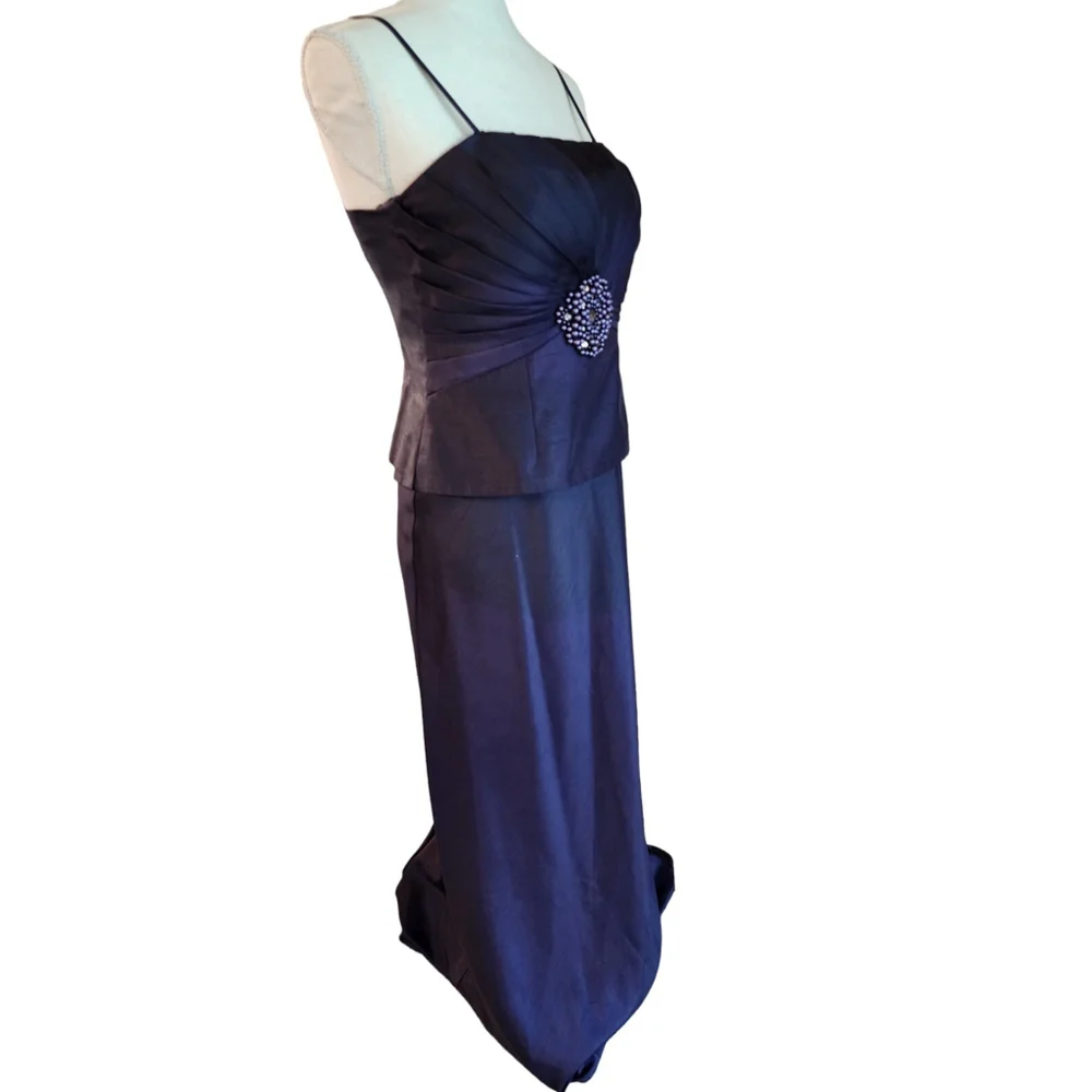 Jessica Howard Formal Evening Gown Dress & Jacket Women's 6 Eggplant Purple - Picture 5 of 16